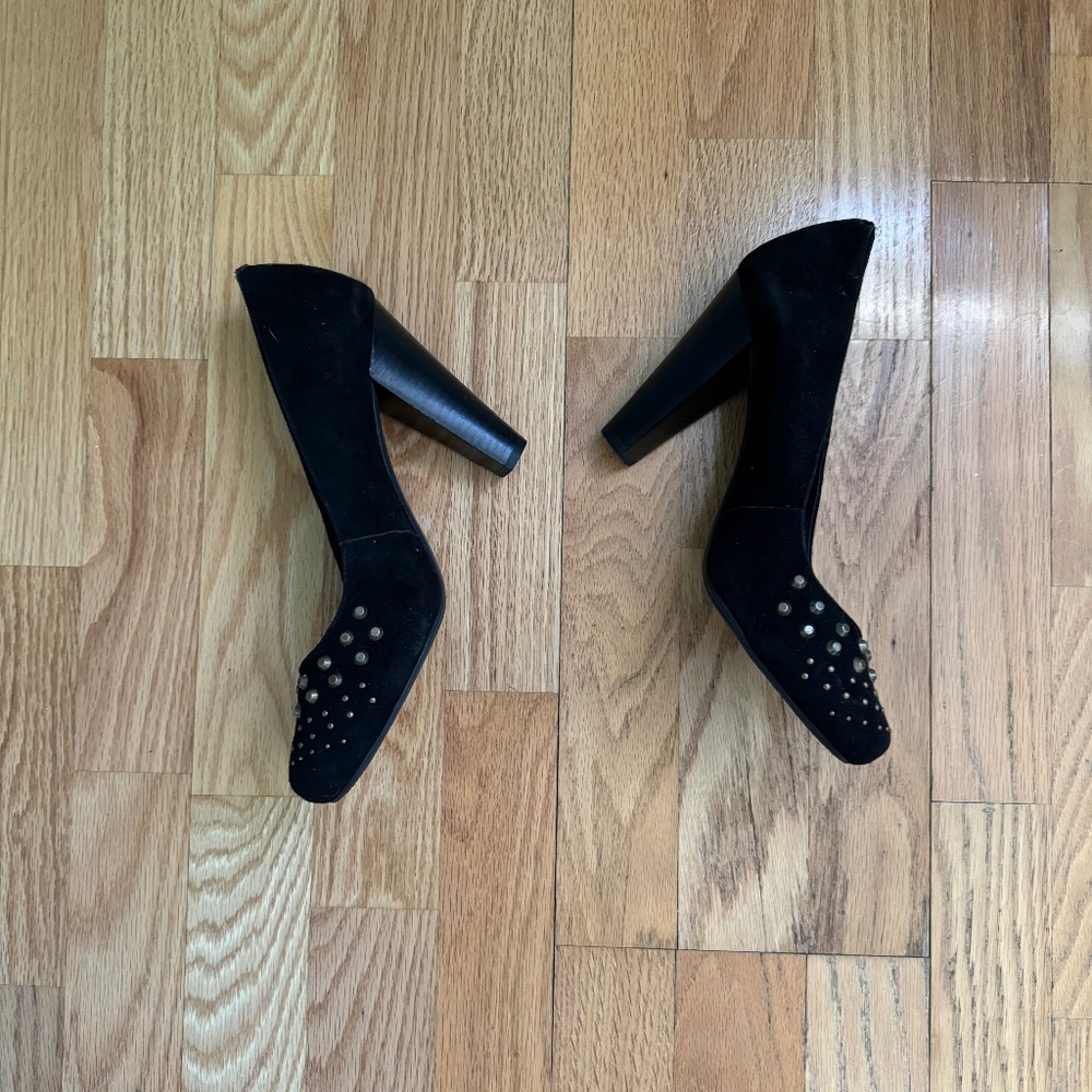 Black suede DKNY shoes